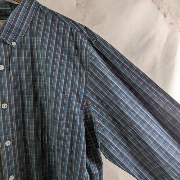 Duluth Shirt Mens 2XL Blue Button Down Plaid Long Sleeve Wrinkle Fighter Iron - Picture 10 of 11